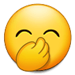 Face with Hand Over Mouth Emoji, Samsung style