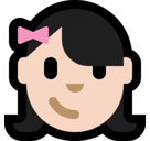 Girl Emoji with Light Skin Tone, Microsoft style