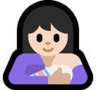 Breast-Feeding Emoji with Light Skin Tone, Microsoft style