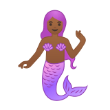 Mermaid Emoji with Medium-Dark Skin Tone, Google style