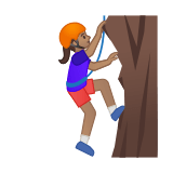Woman Climbing Emoji with Medium Skin Tone, Google style