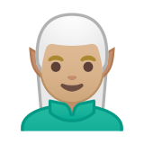 Man Elf Emoji with Medium-Light Skin Tone, Google style