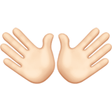 Open Hands Emoji with Light Skin Tone, Apple style
