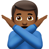 Man Gesturing No Emoji with Medium-Dark Skin Tone, Apple style