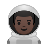 Man Astronaut Emoji with Dark Skin Tone, Google style