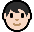 Person Emoji with Light Skin Tone, Microsoft style