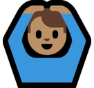 Man Gesturing Ok Emoji with Medium Skin Tone, Microsoft style