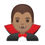 Man Vampire Emoji with Medium Skin Tone, Google style