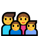 Family: Man, Woman, Boy, Boy Emoji, Microsoft style