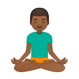 Man in Lotus Position Emoji with Medium-Dark Skin Tone, Google style