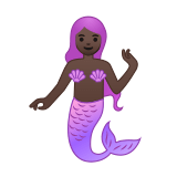 Mermaid Emoji with Dark Skin Tone, Google style