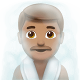 Man in Steamy Room Emoji with Medium Skin Tone, Apple style