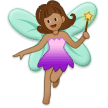 Woman Fairy Emoji with Medium Skin Tone, Samsung style