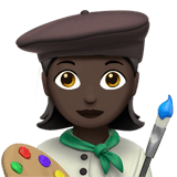 Woman Artist Emoji with Dark Skin Tone, Apple style