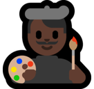 Man Artist Emoji with Dark Skin Tone, Microsoft style