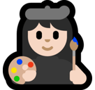 Woman Artist Emoji with Light Skin Tone, Microsoft style