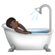 Person Taking Bath Emoji with Dark Skin Tone, Samsung style