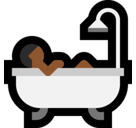 Person Taking Bath Emoji with Medium-Dark Skin Tone, Microsoft style