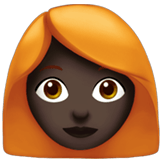 Woman: Dark Skin Tone, Red Hair, Apple style
