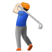 Man Golfing Emoji with Light Skin Tone, Samsung style