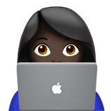 Woman Technologist Emoji with Dark Skin Tone, Apple style