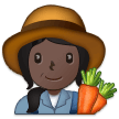 Woman Farmer Emoji with Dark Skin Tone, Samsung style