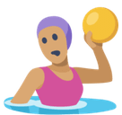 Woman Playing Water Polo Emoji with Medium Skin Tone, Facebook style