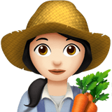 Woman Farmer Emoji with Light Skin Tone, Apple style