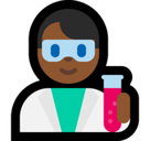 Man Scientist Emoji with Medium-Dark Skin Tone, Microsoft style