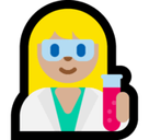 Woman Scientist Emoji with Medium-Light Skin Tone, Microsoft style