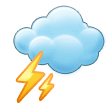Cloud with Lightning Emoji, Samsung style