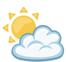 Sun Behind Cloud Emoji, Facebook style