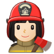 Woman Firefighter Emoji with Light Skin Tone, Samsung style