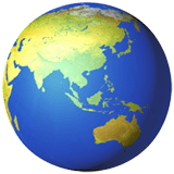 Globe Showing Asia-Australia Emoji, Apple style