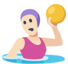 Woman Playing Water Polo Emoji with Light Skin Tone, Facebook style