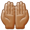 Palms Up Together Emoji with Medium Skin Tone, Samsung style