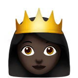Princess Emoji with Dark Skin Tone, Apple style