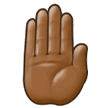 Raised Back of Hand Emoji with Medium-Dark Skin Tone, Samsung style