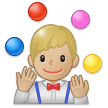 Man Juggling Emoji with Medium-Light Skin Tone, Samsung style