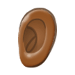 Ear Emoji with Medium-Dark Skin Tone, Samsung style