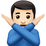 Man Gesturing No Emoji with Light Skin Tone, Apple style