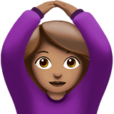 Woman Gesturing Ok Emoji with Medium Skin Tone, Apple style