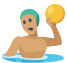 Man Playing Water Polo Emoji with Medium Skin Tone, Facebook style