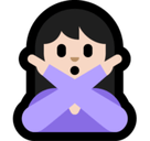 Woman Gesturing No Emoji with Light Skin Tone, Microsoft style