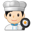 Man Cook Emoji with Light Skin Tone, Samsung style