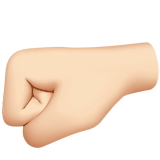 Left-Facing Fist Emoji with Light Skin Tone, Apple style