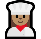 Woman Cook Emoji with Medium Skin Tone, Microsoft style