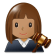 Woman Judge Emoji with Medium Skin Tone, Samsung style