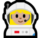 Woman Astronaut Emoji with Medium-Light Skin Tone, Microsoft style