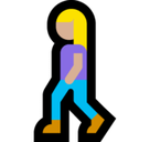 Woman Walking Emoji with Medium-Light Skin Tone, Microsoft style